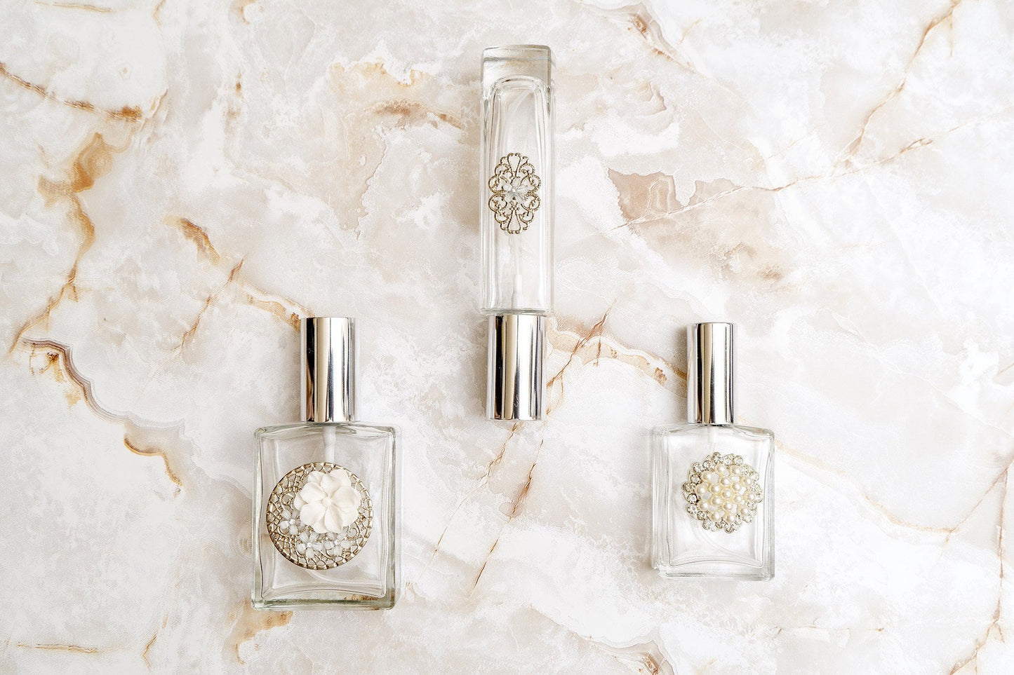 Perfume Bottle Trio - Glamorous Gold