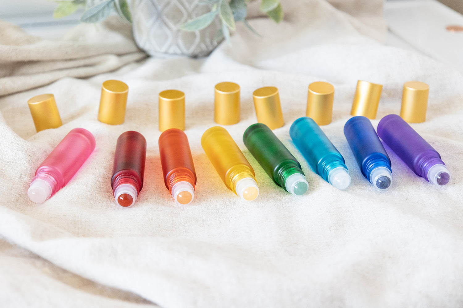 colorful roller bottles crystal rollerballs