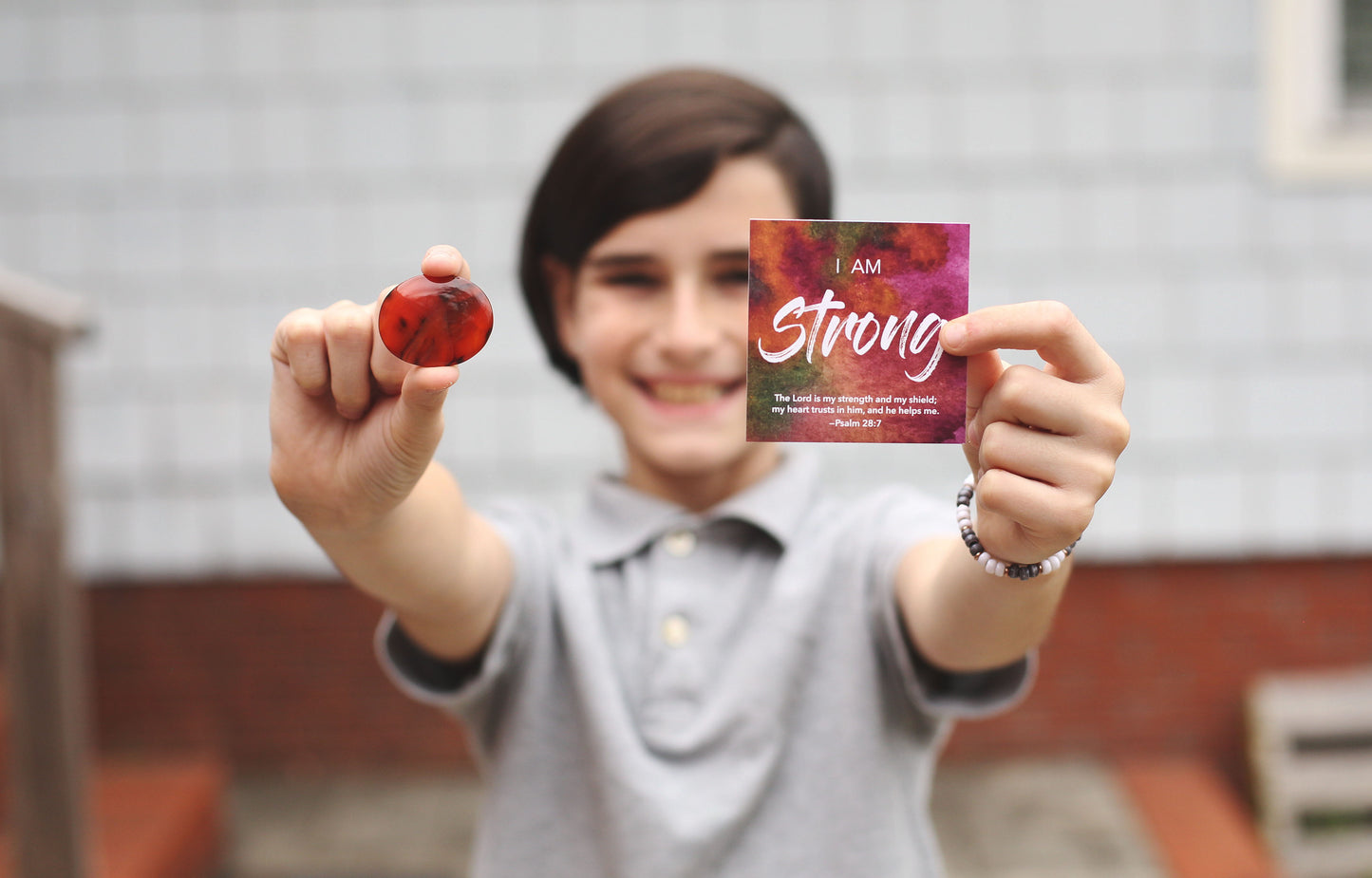 I Am Strong | Carnelian Affirmation Gem