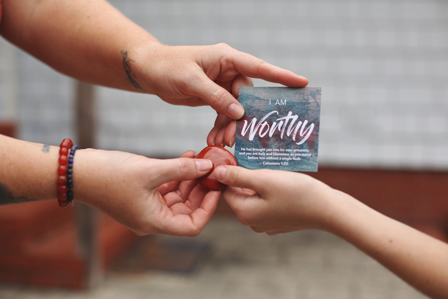 I Am Worthy | Red Jasper Affirmation Gem