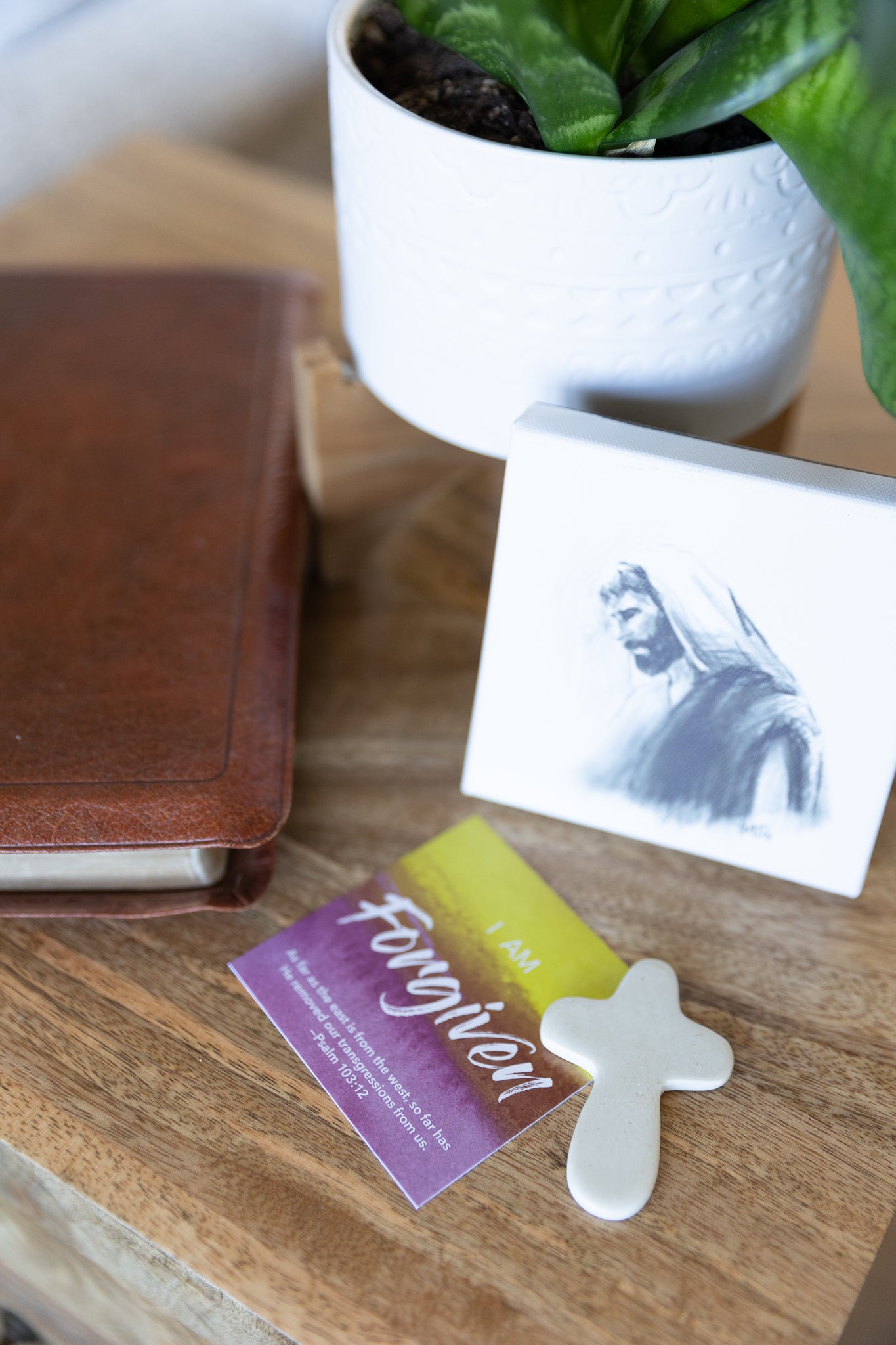 I Am Forgiven | Soapstone Cross Affirmation Gem