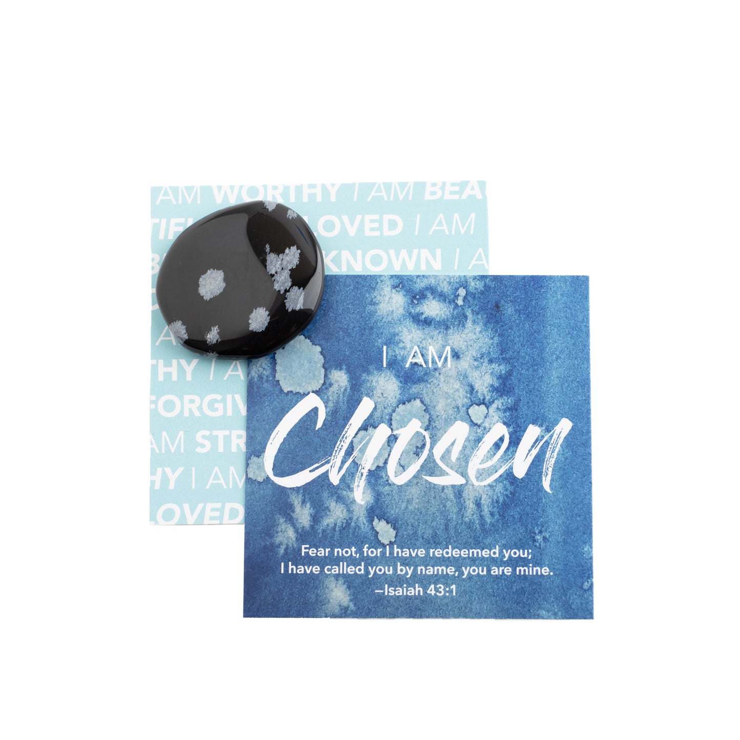 I Am Chosen | Snowflake Obsidian Affirmation Gem