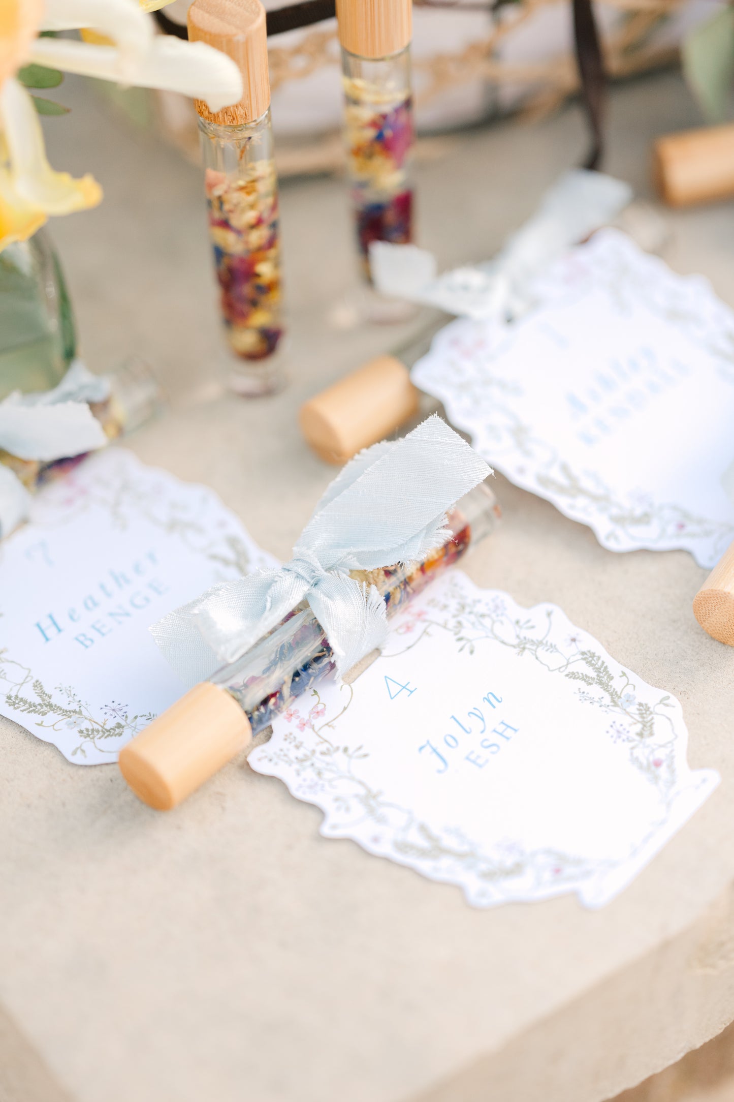 Petal & Crystal Roller Favors (Custom Wedding Sets)