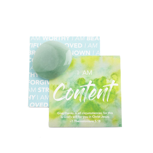 I Am Content | Green Aventurine Affirmation Gem