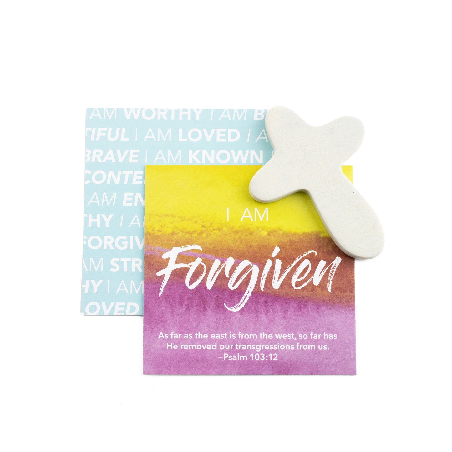 I Am Forgiven | Soapstone Cross Affirmation Gem