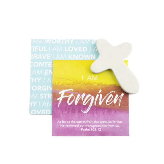 I Am Forgiven | Soapstone Cross Affirmation Gem