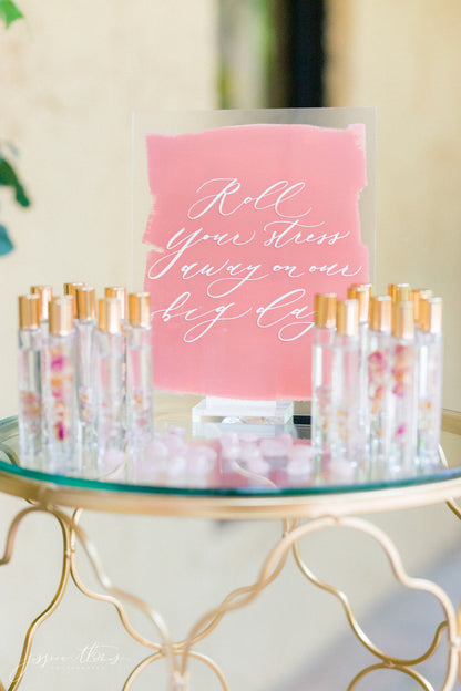 Petal & Crystal Roller Favors (Custom Wedding Sets)