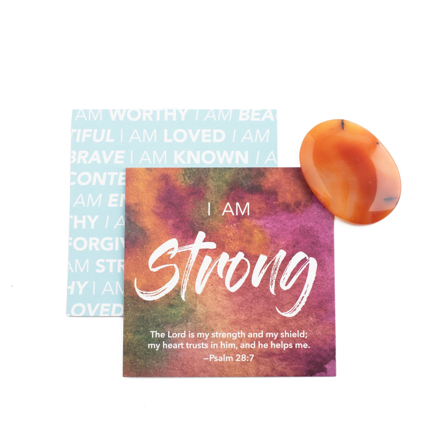 I Am Strong | Carnelian Affirmation Gem