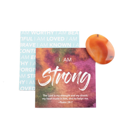 I Am Strong | Carnelian Affirmation Gem