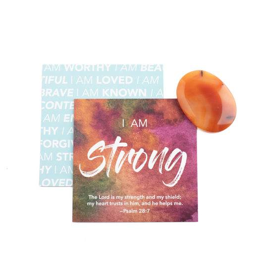 I Am Strong | Carnelian Affirmation Gem