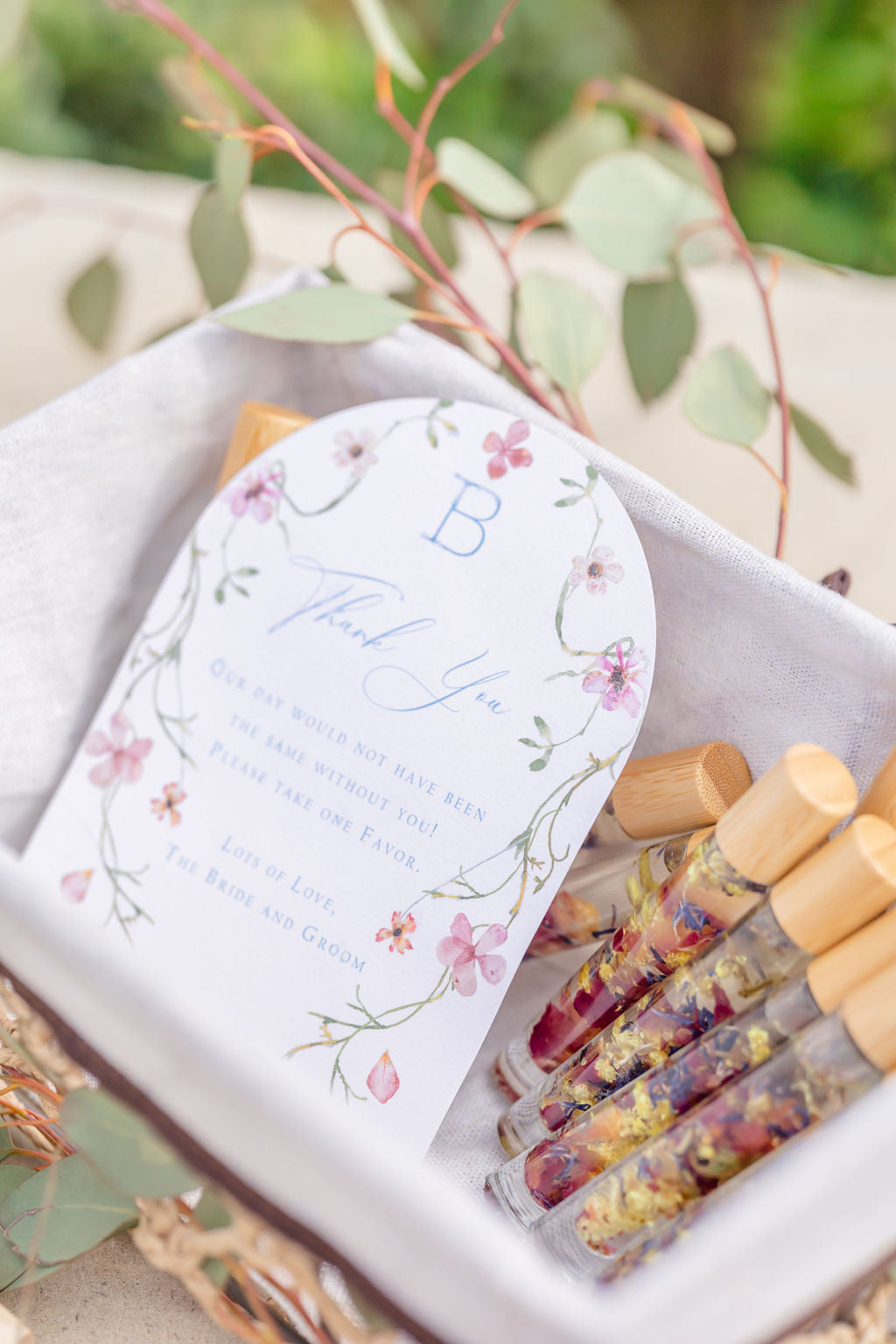 Petal & Crystal Roller Favors (Custom Wedding Sets)