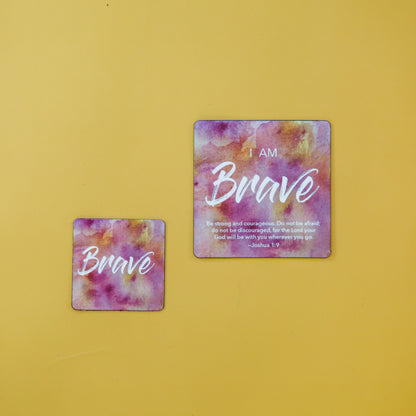 BRAVE Watercolor Affirmation Magnet