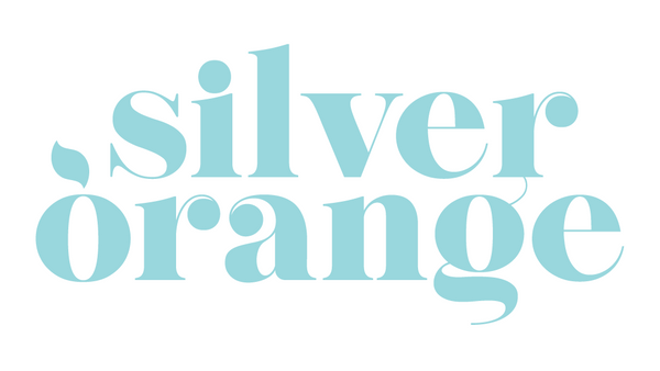Light blue text 'silver orange' on a white background