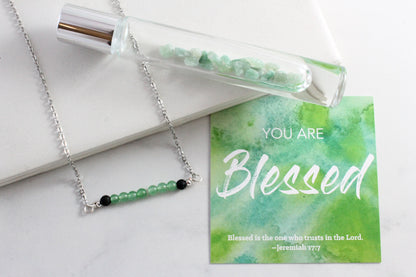 You are Blessed - Green Aventurine Crystal Roller bottle & Necklace set