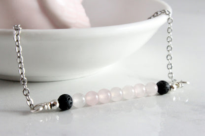 You are Loved - Rose Quartz Crystal Roller bottle & Necklace set