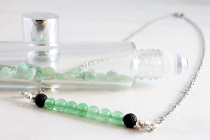 You are Blessed - Green Aventurine Crystal Roller bottle & Necklace set