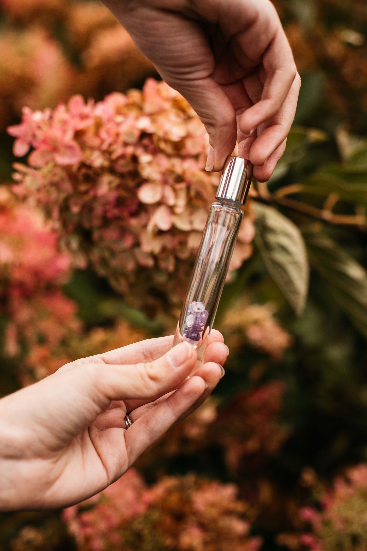 You are Beautiful - Amethyst Crystal Roller bottle & Necklace set