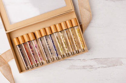Botanical Roller Bottle Deluxe Collection – Organic Essential Oil Roller Kit (12 Pack Gift Set)