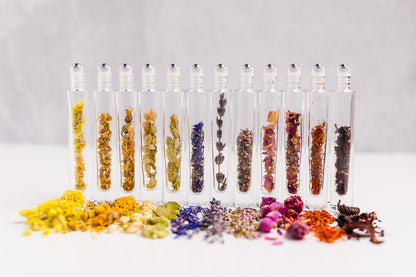 Botanical Roller Bottle Deluxe Collection – Organic Essential Oil Roller Kit (12 Pack Gift Set)