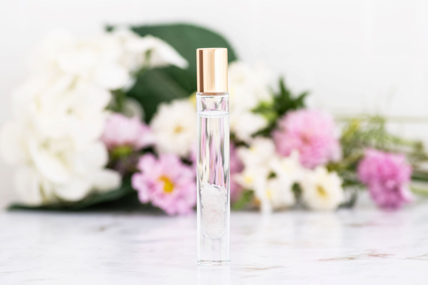 Rose Quartz Crystal Roller Bottle