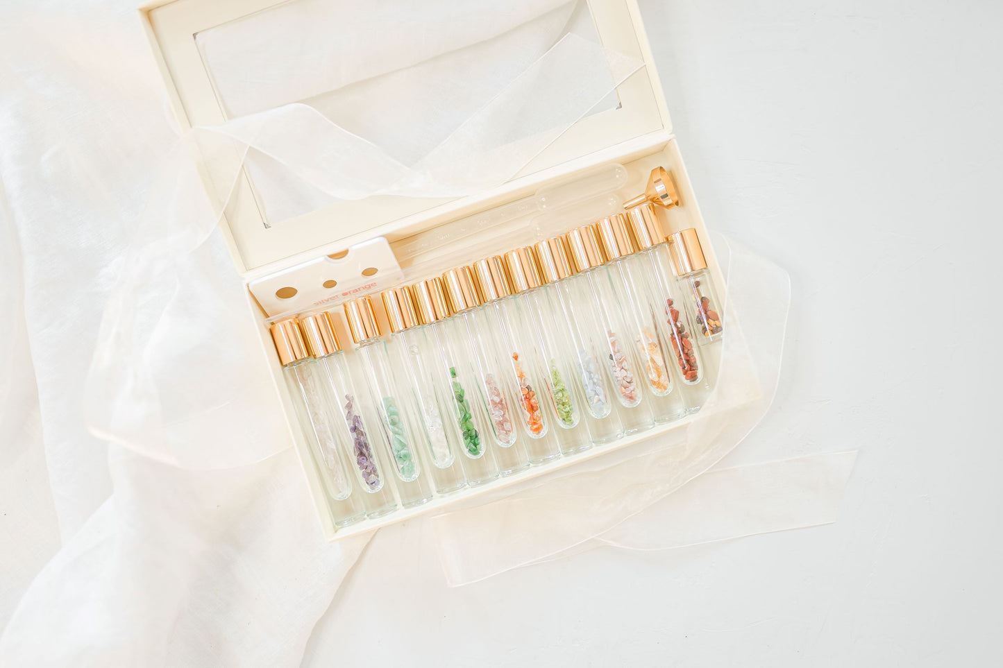 Crystal Roller Bottle Deluxe Collection – Essential Oil Roller Bottles with Crystals (12 Pack Gift Set + Bonus)