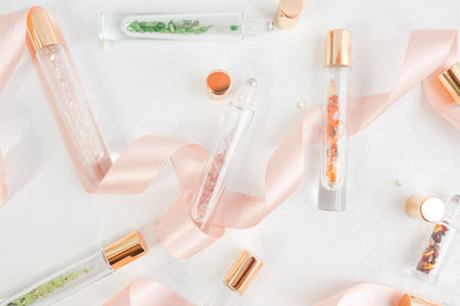 Crystal Roller Bottle Deluxe Collection – Essential Oil Roller Bottles with Crystals (12 Pack Gift Set + Bonus)