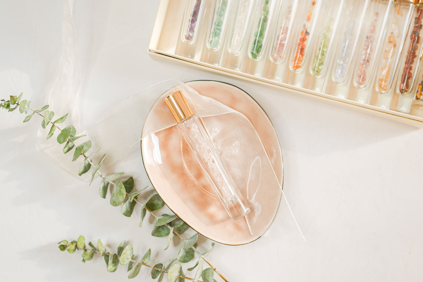 Rose Quartz Crystal Roller Bottle