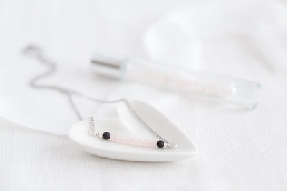 You are Loved - Rose Quartz Crystal Roller bottle & Necklace set