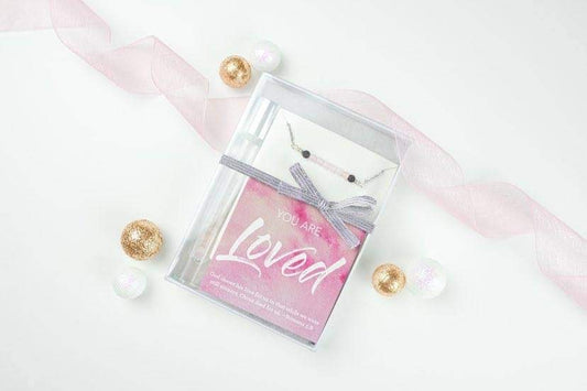 You are Loved - Rose Quartz Crystal Roller bottle & Necklace set