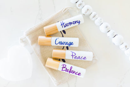 All the Feels roller bottle set with bamboo caps