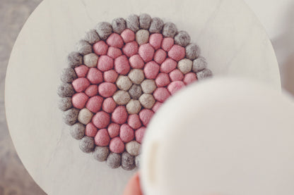 Diffuser mat, fair trade wool mat by a women's coop in Nepal